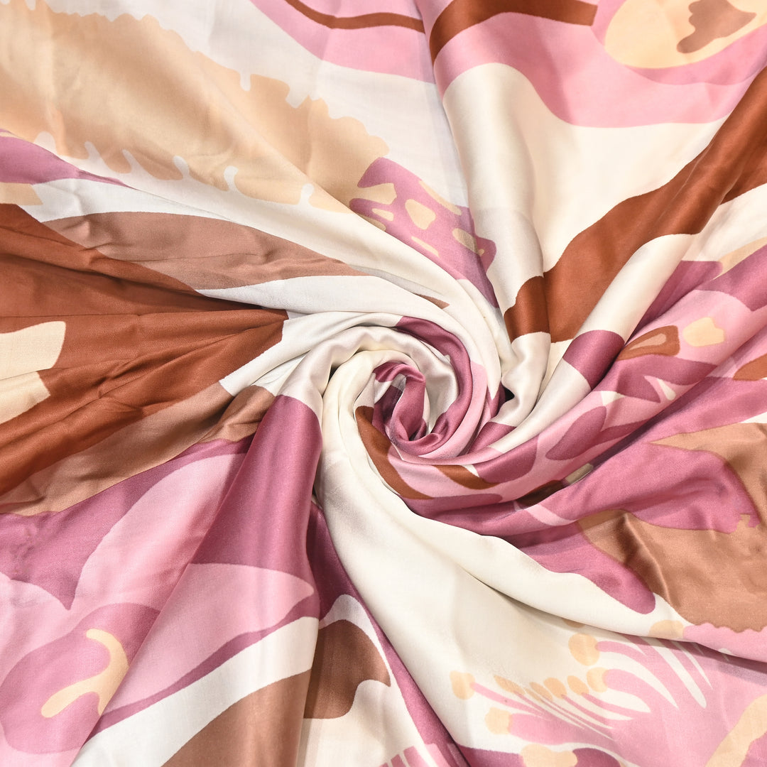 Elegant Modal Satin Digital Print Fabric 4 – Soft Luxury Designer Fabric - 001416-K19