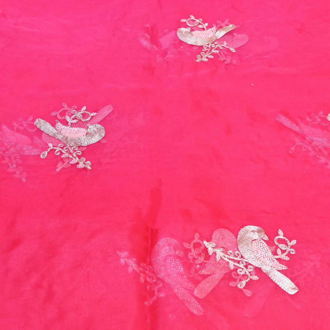 Silk Organza Zari & Moti Embroidery Fabric | Designer Fabric | PS2352-05