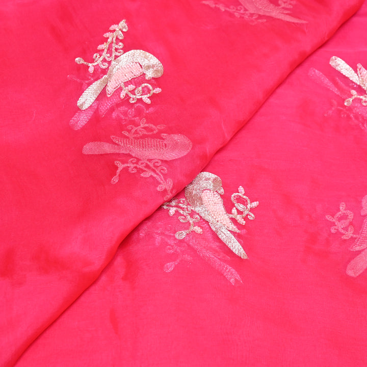 Silk Organza Zari & Moti Embroidery Fabric | Designer Fabric | PS2352-05