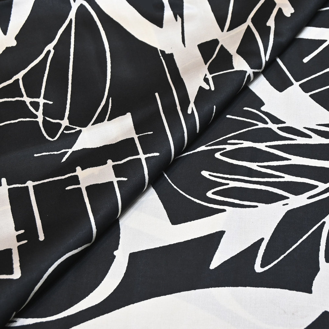 Elegant Modal Satin Digital Print Fabric 4 – Soft Luxury Designer Fabric - 001416-K9