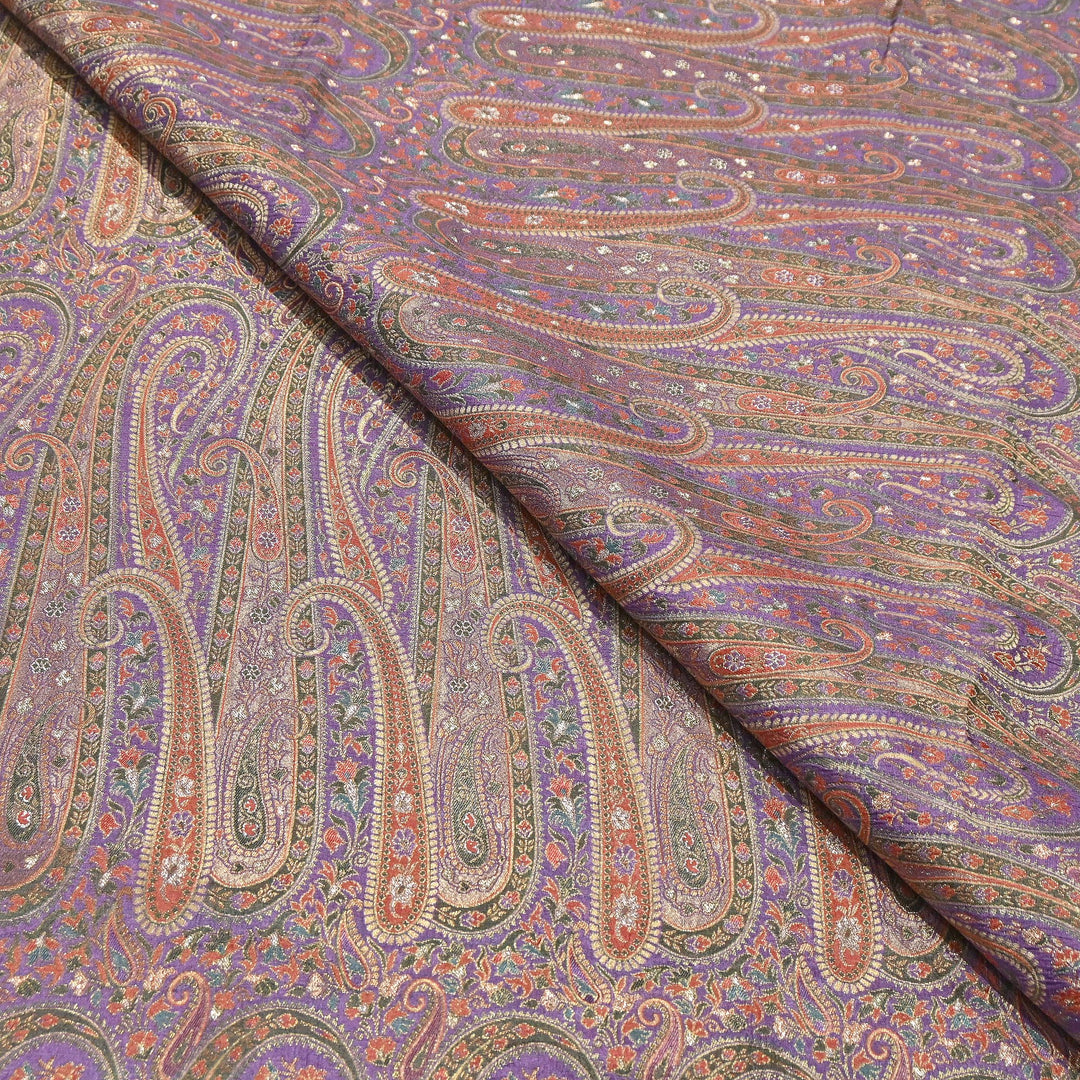 Dola Position Print Zari Jacquard Fabric – Designer Ethnic Fabric - H16872-1
