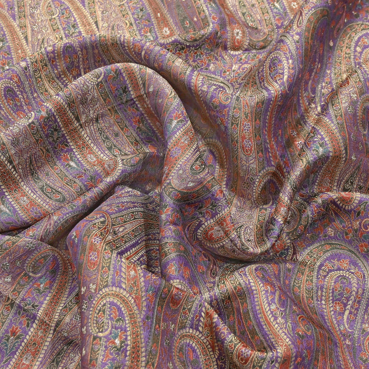 Dola Position Print Zari Jacquard Fabric – Designer Ethnic Fabric - H16872-1