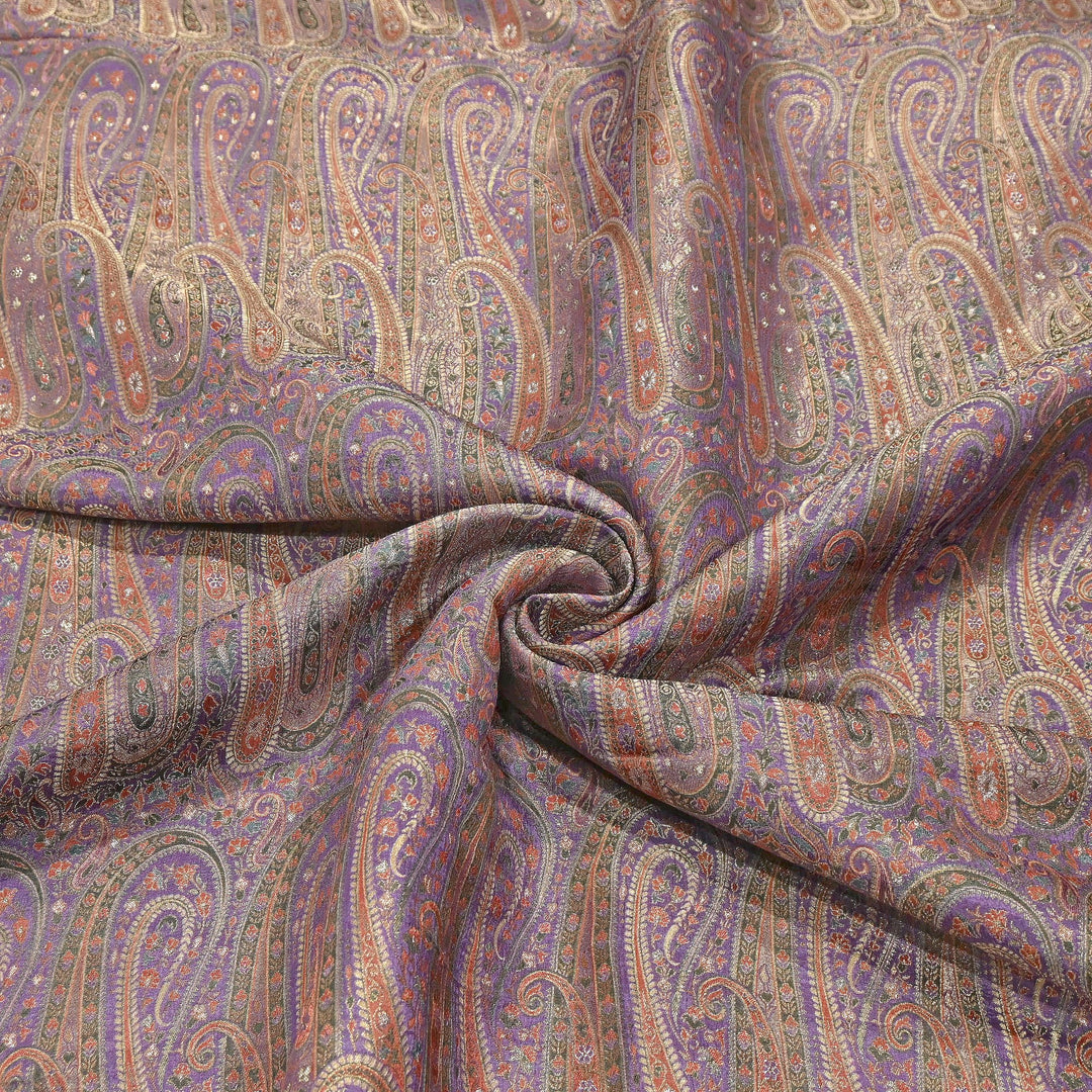 Dola Position Print Zari Jacquard Fabric – Designer Ethnic Fabric - H16872-1