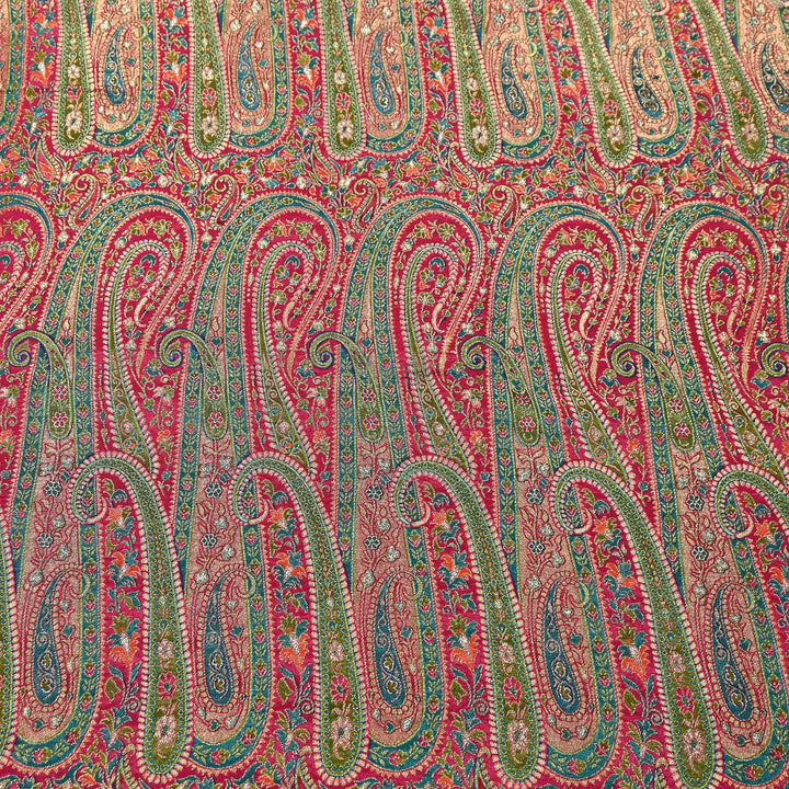 Dola Position Print Zari Jacquard Fabric – Designer Ethnic Fabric - H16872-3