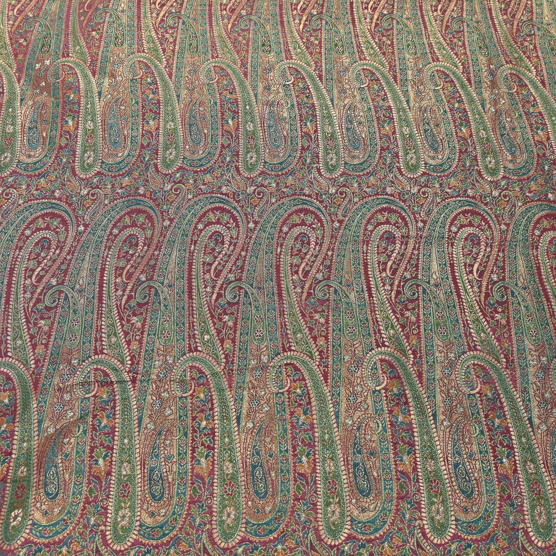 Dola Position Print Zari Jacquard Fabric – Designer Ethnic Fabric - H16872-4