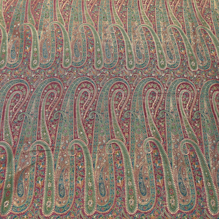 Dola Position Print Zari Jacquard Fabric – Designer Ethnic Fabric - H16872-4