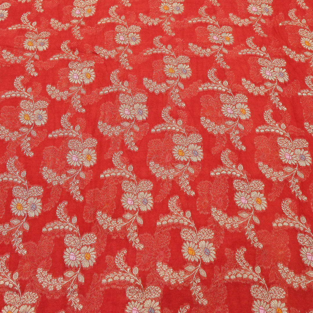 Premium Dyed Viscose Georgette Zari Jacquard Fabric - SIN360-D