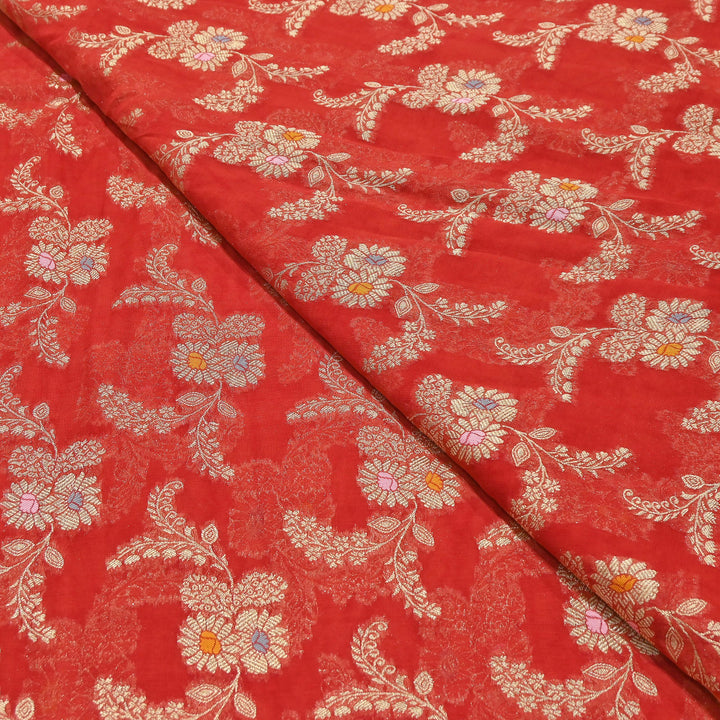 Premium Dyed Viscose Georgette Zari Jacquard Fabric - SIN360-D