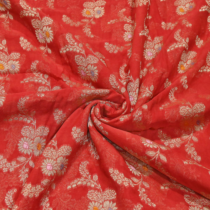 Premium Dyed Viscose Georgette Zari Jacquard Fabric - SIN360-D
