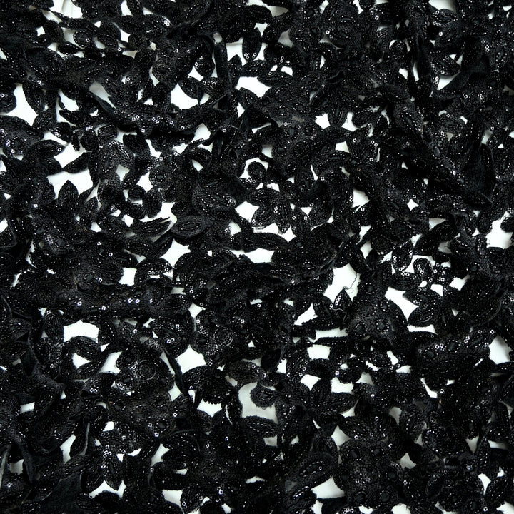 Net Cut Work With Cut Dana Sequins Embroidery Fabric