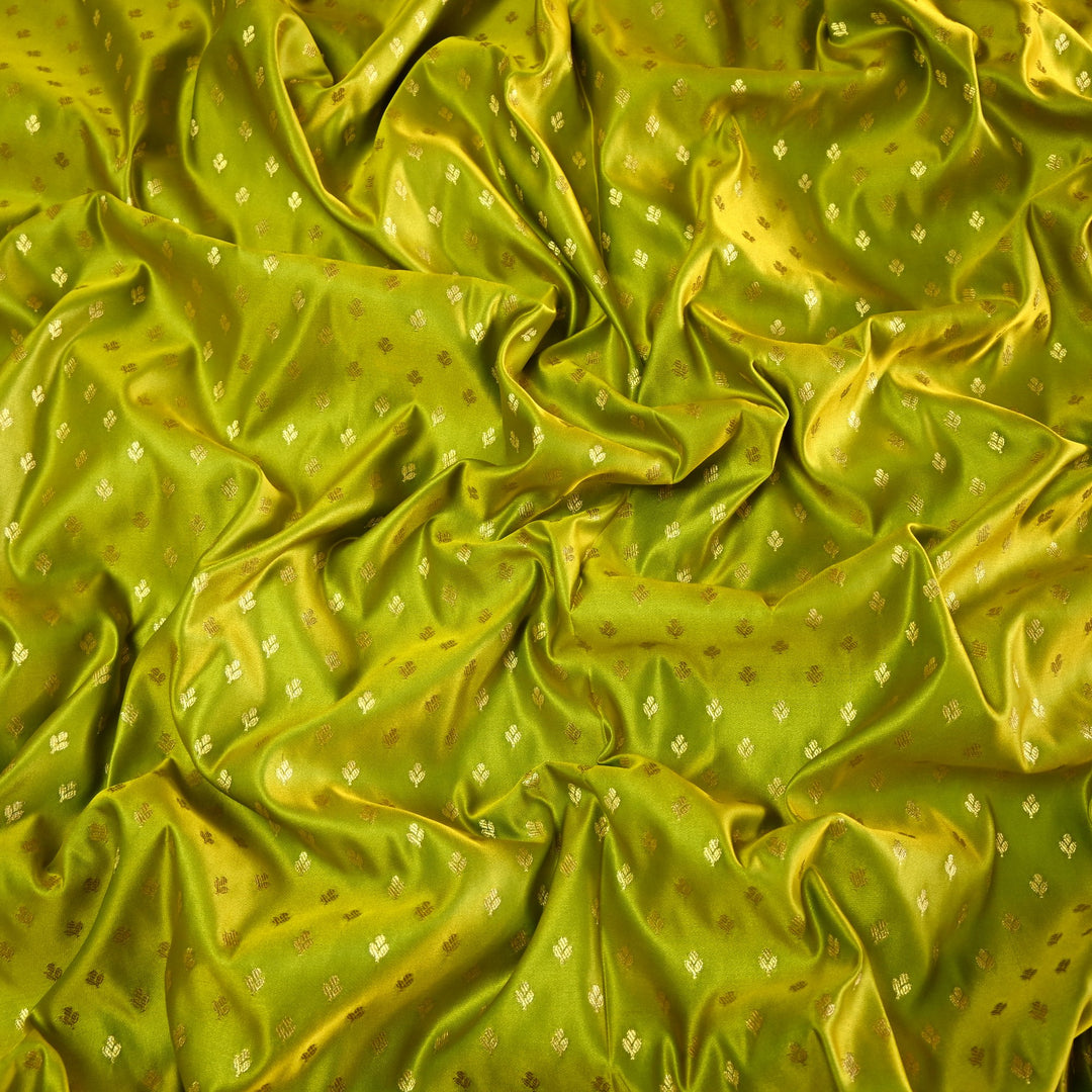 Satin Zari Buti Brocade Fabric