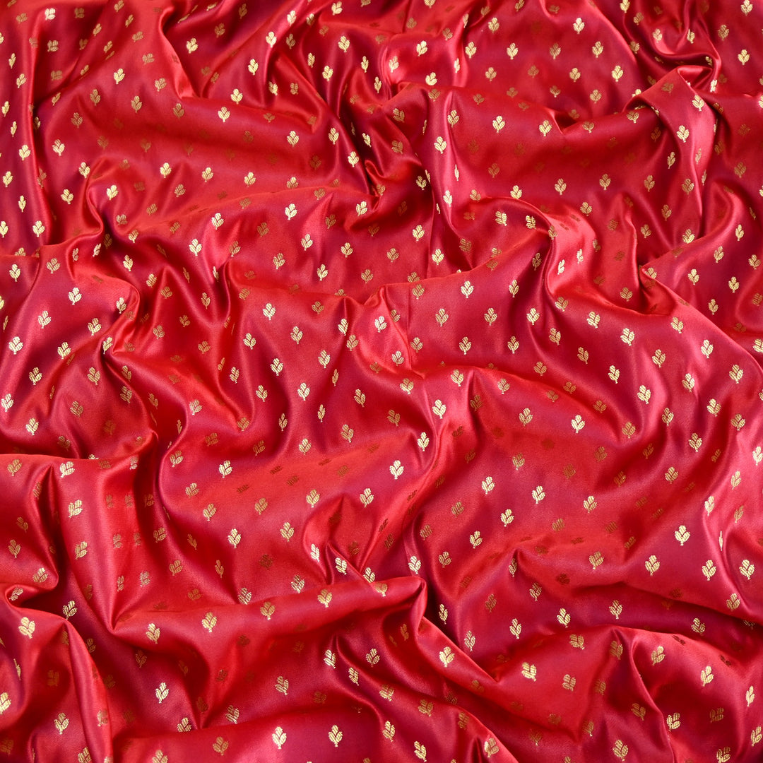 Satin Zari Buti Brocade Fabric