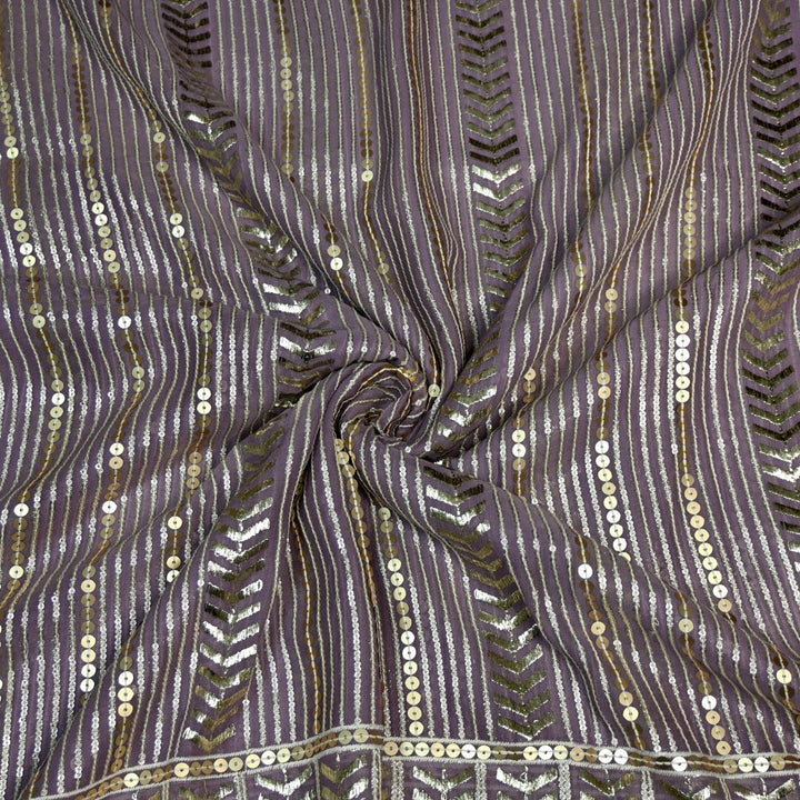 Viscose Georgette Zari With Sequins Embroidery Fabrics