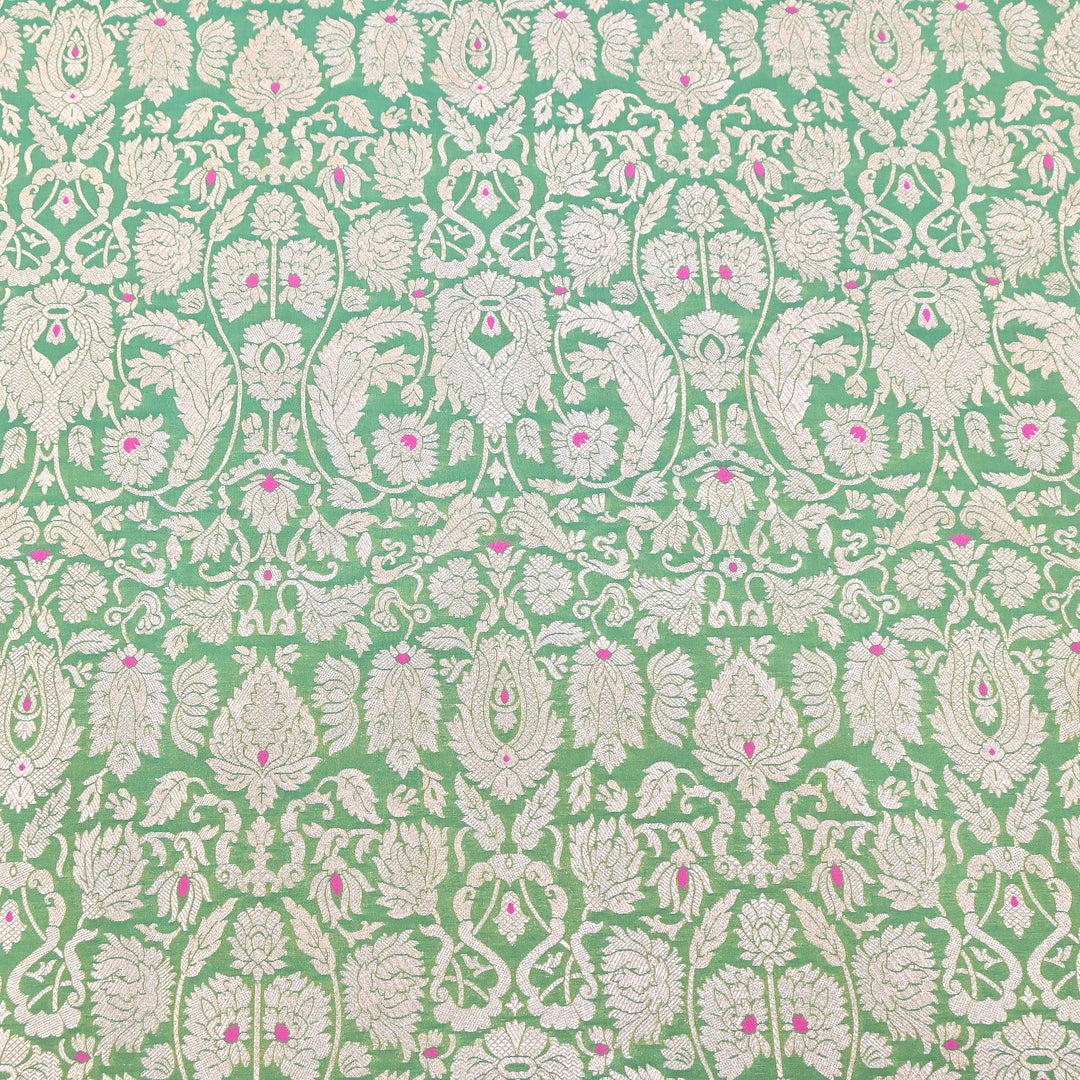Premium Paudi Brocade Mina Jaal Fabric | Designer Fabric | ZZ0230-09