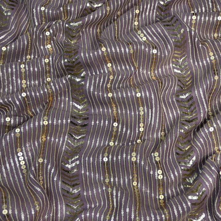 Viscose Georgette Zari With Sequins Embroidery Fabrics