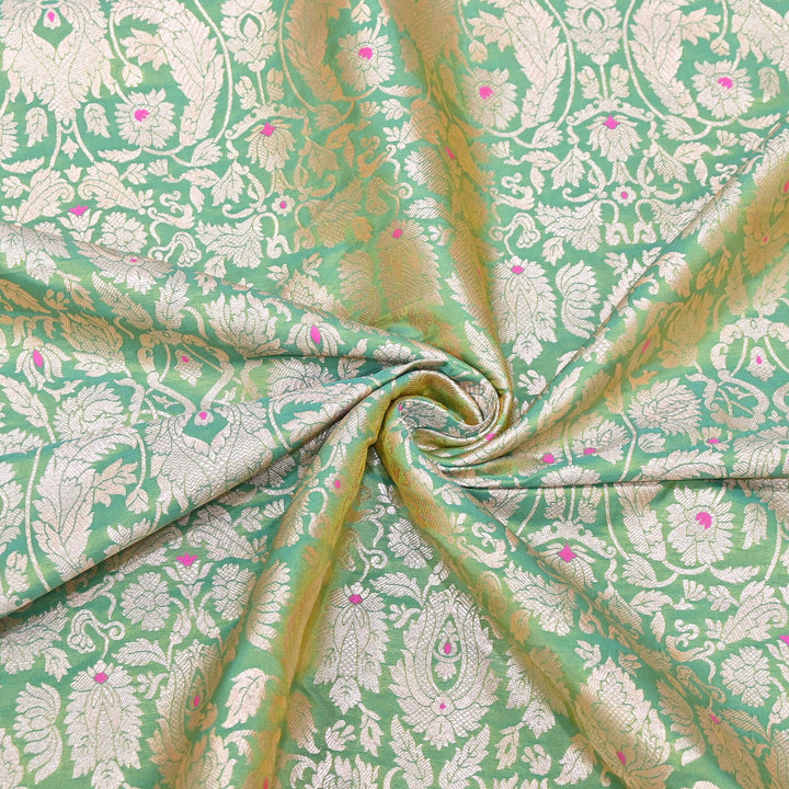 Premium Paudi Brocade Mina Jaal Fabric | Designer Fabric | ZZ0230-09