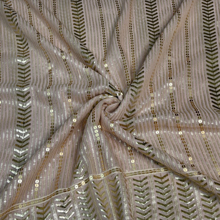Viscose Georgette Zari With Sequins Embroidery Fabrics