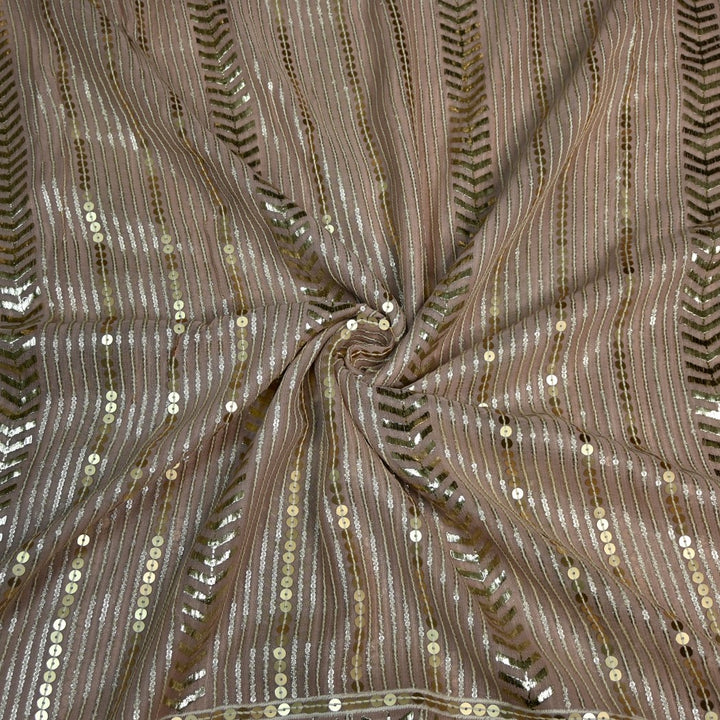 Viscose Georgette Zari With Sequins Embroidery Fabrics