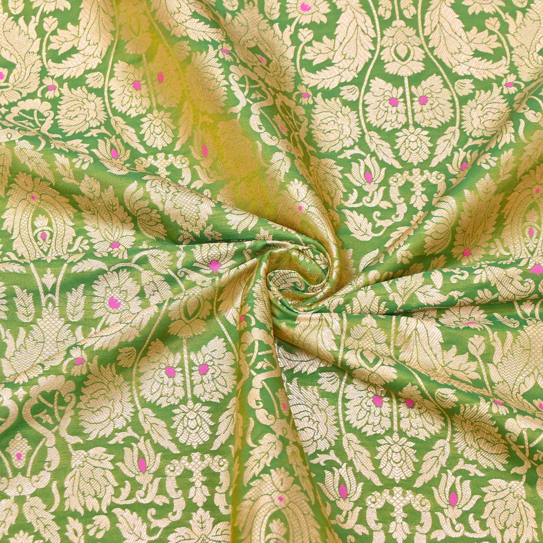Premium Paudi Brocade Mina Jaal Fabric | Designer Fabric | ZZ0230-11