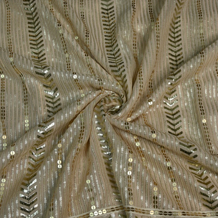 Viscose Georgette Zari With Sequins Embroidery Fabrics