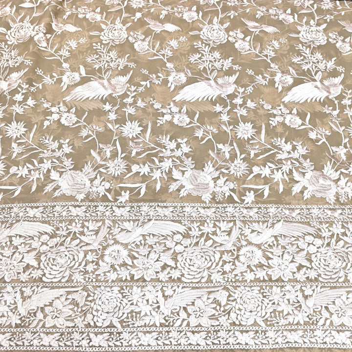 Viscose Georgette Parsi Embroidery Fabric – Elegant Designer Ethnic Fabric 00R114-1