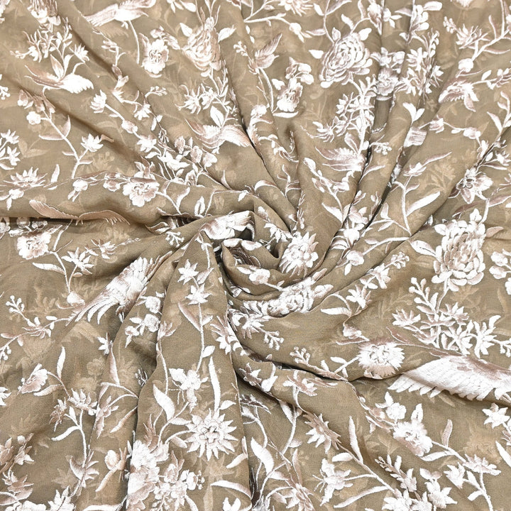 Viscose Georgette Parsi Embroidery Fabric – Elegant Designer Ethnic Fabric 00R114-1