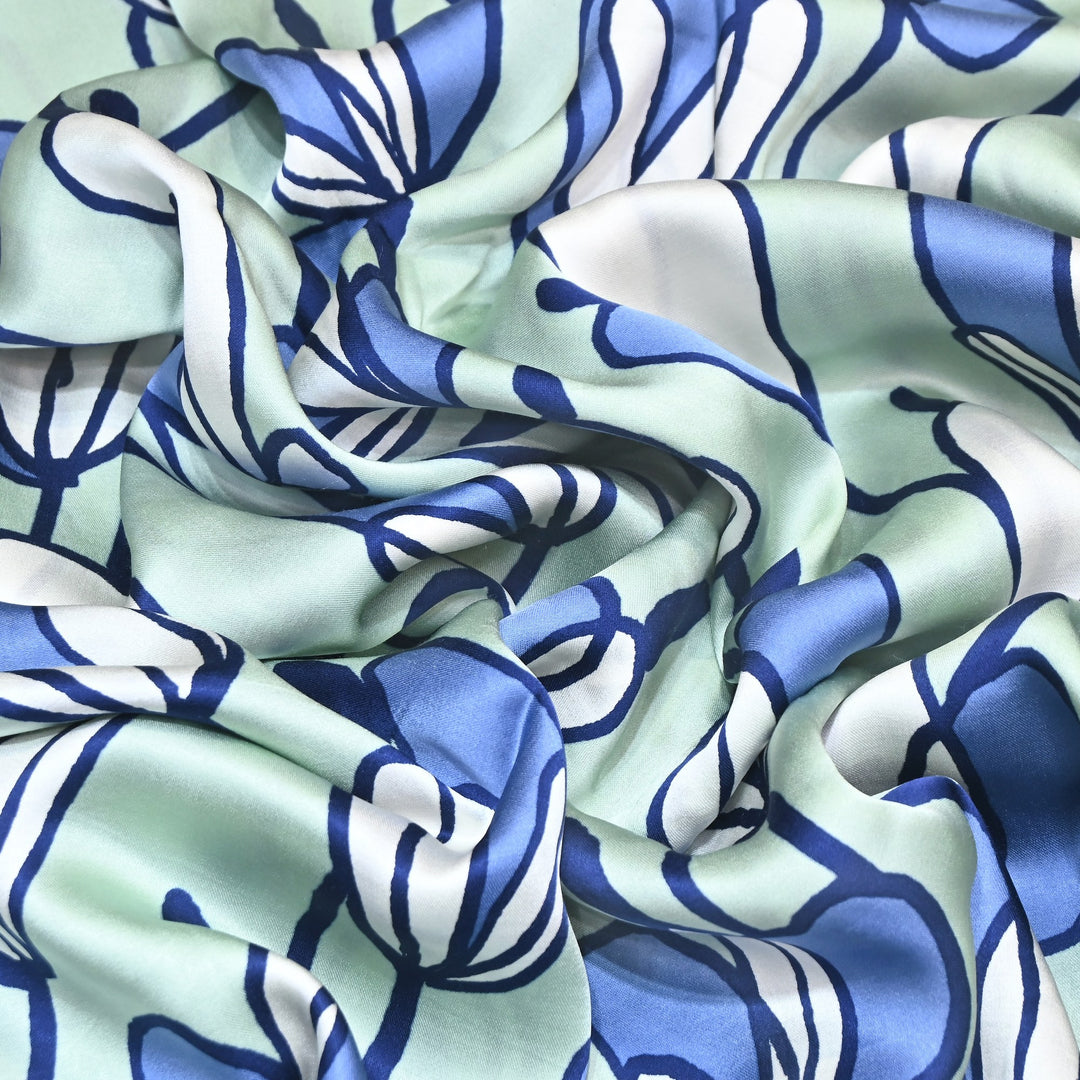 Elegant Modal Satin Digital Print Fabric 5 – Soft Luxury Designer Fabric - 001416-S2