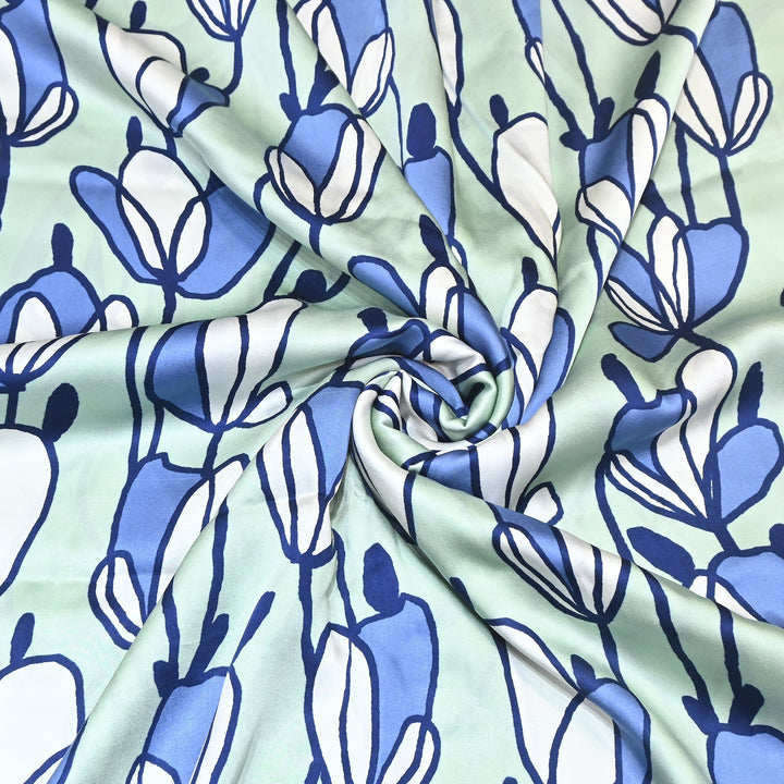 Elegant Modal Satin Digital Print Fabric 5 – Soft Luxury Designer Fabric - 001416-S2