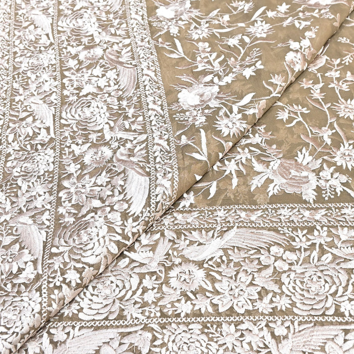 Viscose Georgette Parsi Embroidery Fabric – Elegant Designer Ethnic Fabric 00R114-1