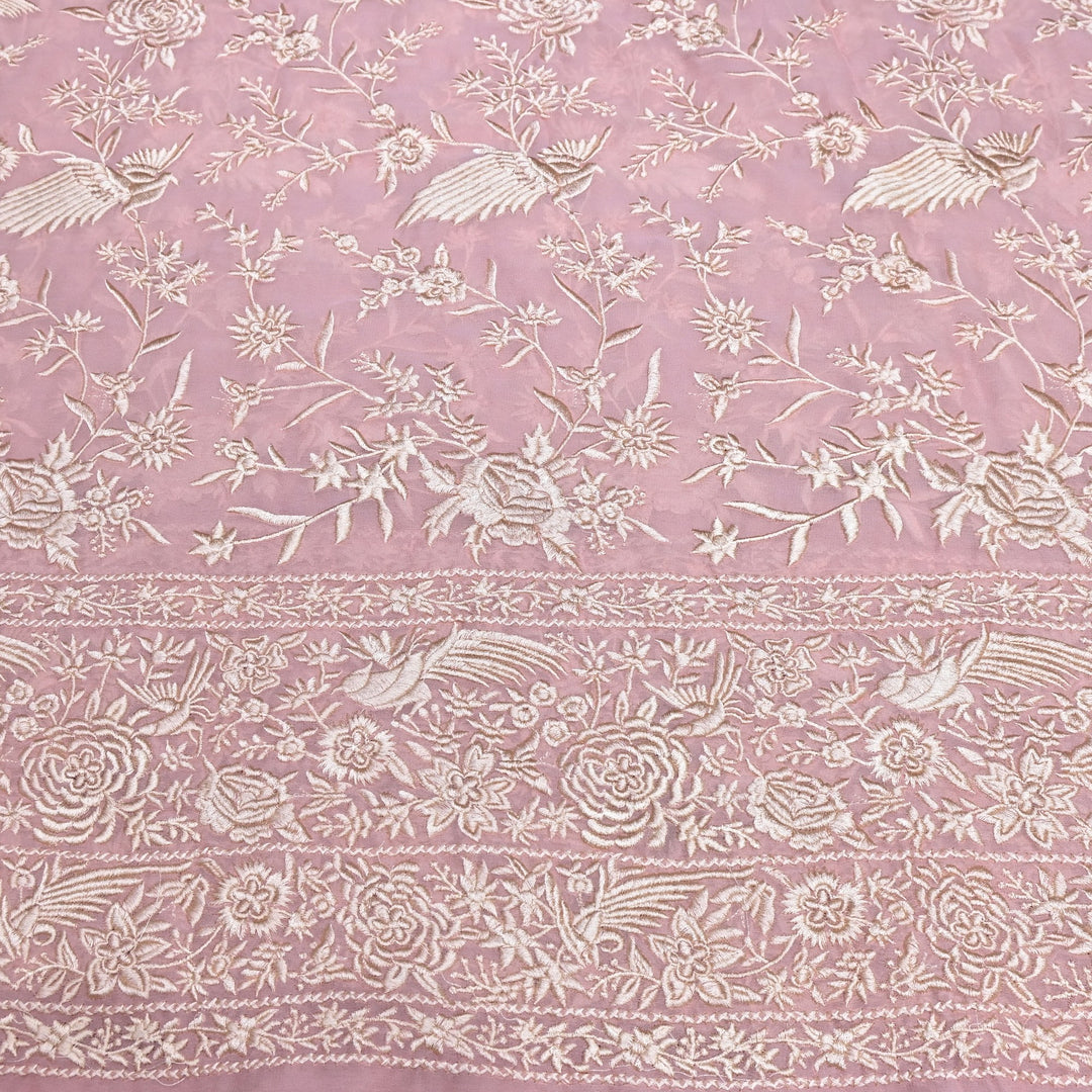 Viscose Georgette Parsi Embroidery Fabric – Elegant Designer Ethnic Fabric 00R114-2