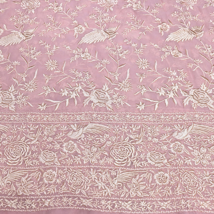 Viscose Georgette Parsi Embroidery Fabric – Elegant Designer Ethnic Fabric 00R114-2