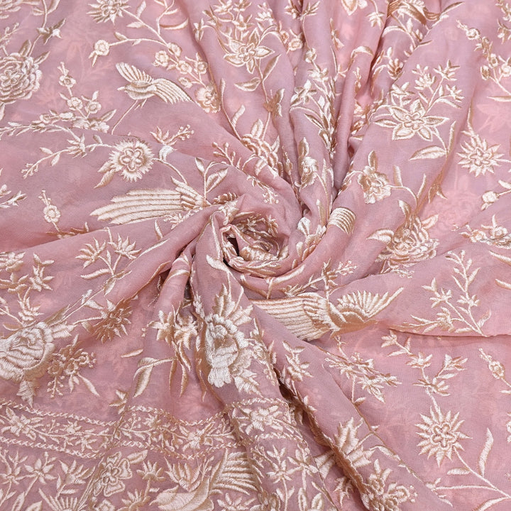 Viscose Georgette Parsi Embroidery Fabric – Elegant Designer Ethnic Fabric 00R114-2