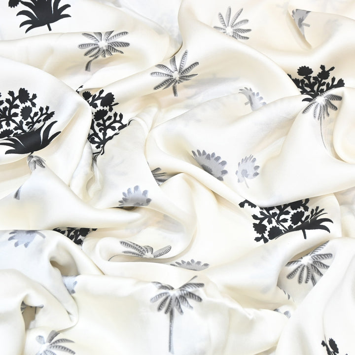 Elegant Modal Satin Digital Print Fabric 5 – Soft Luxury Designer Fabric - 001416-S11