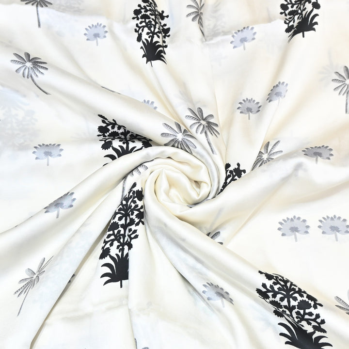 Elegant Modal Satin Digital Print Fabric 5 – Soft Luxury Designer Fabric - 001416-S11