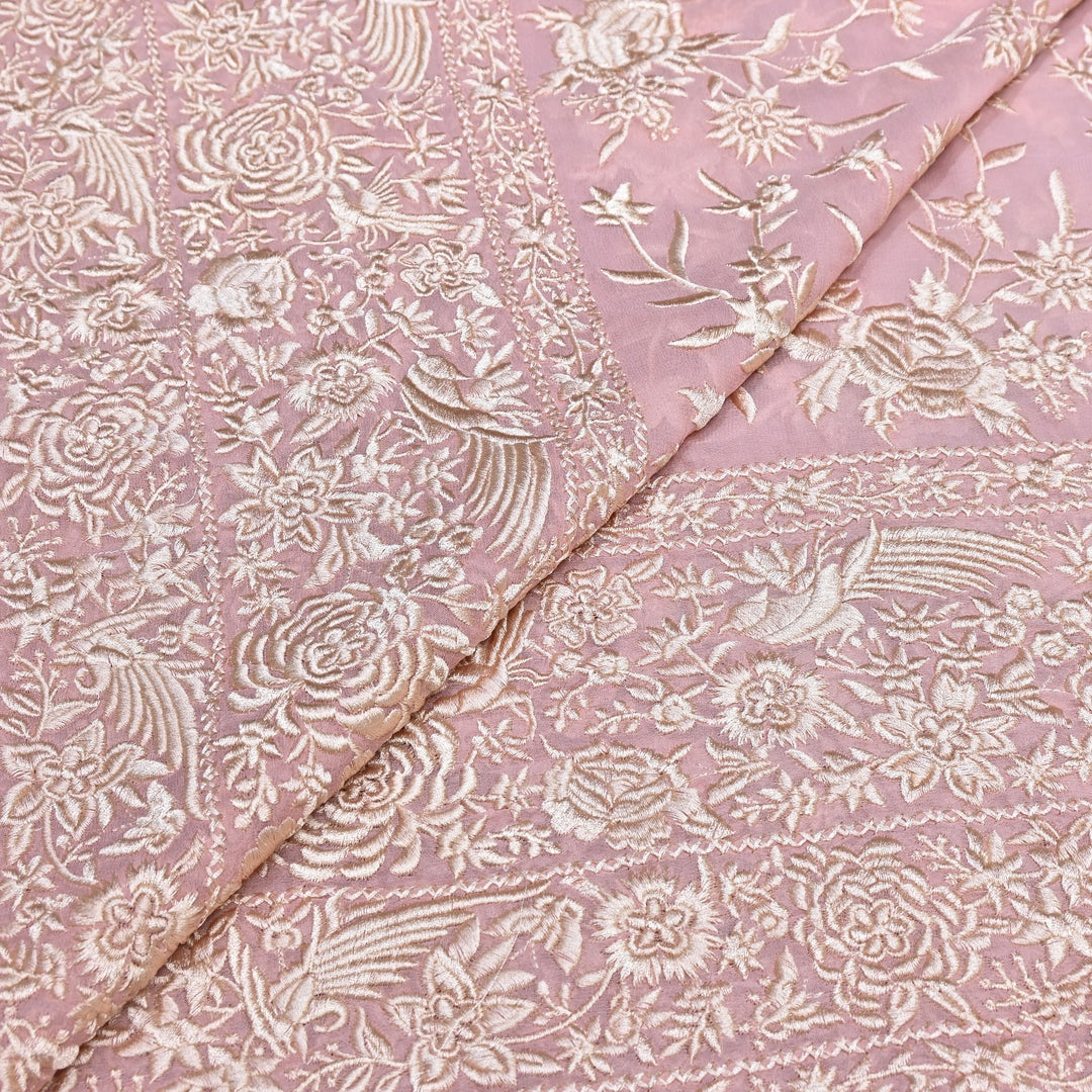 Viscose Georgette Parsi Embroidery Fabric – Elegant Designer Ethnic Fabric 00R114-2