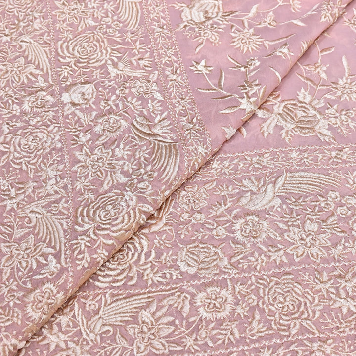Viscose Georgette Parsi Embroidery Fabric – Elegant Designer Ethnic Fabric 00R114-2