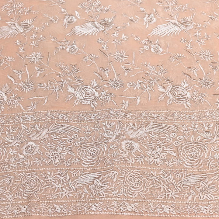 Viscose Georgette Parsi Embroidery Fabric – Elegant Designer Ethnic Fabric 00R114-4