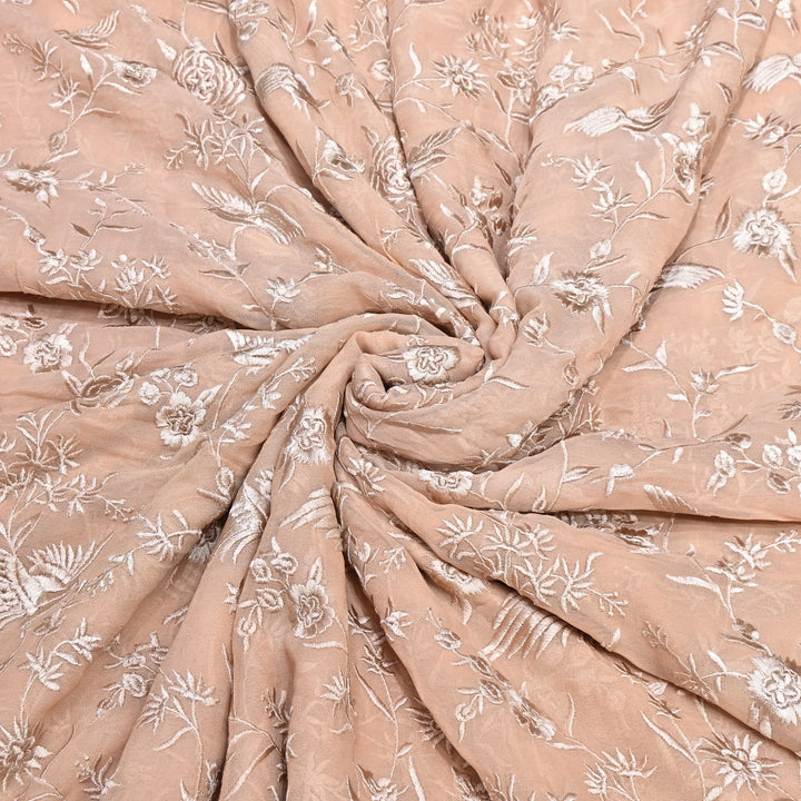 Viscose Georgette Parsi Embroidery Fabric – Elegant Designer Ethnic Fabric 00R114-4