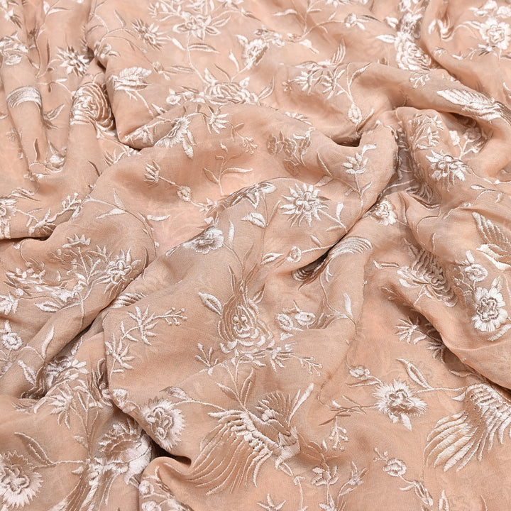 Viscose Georgette Parsi Embroidery Fabric – Elegant Designer Ethnic Fabric 00R114-4
