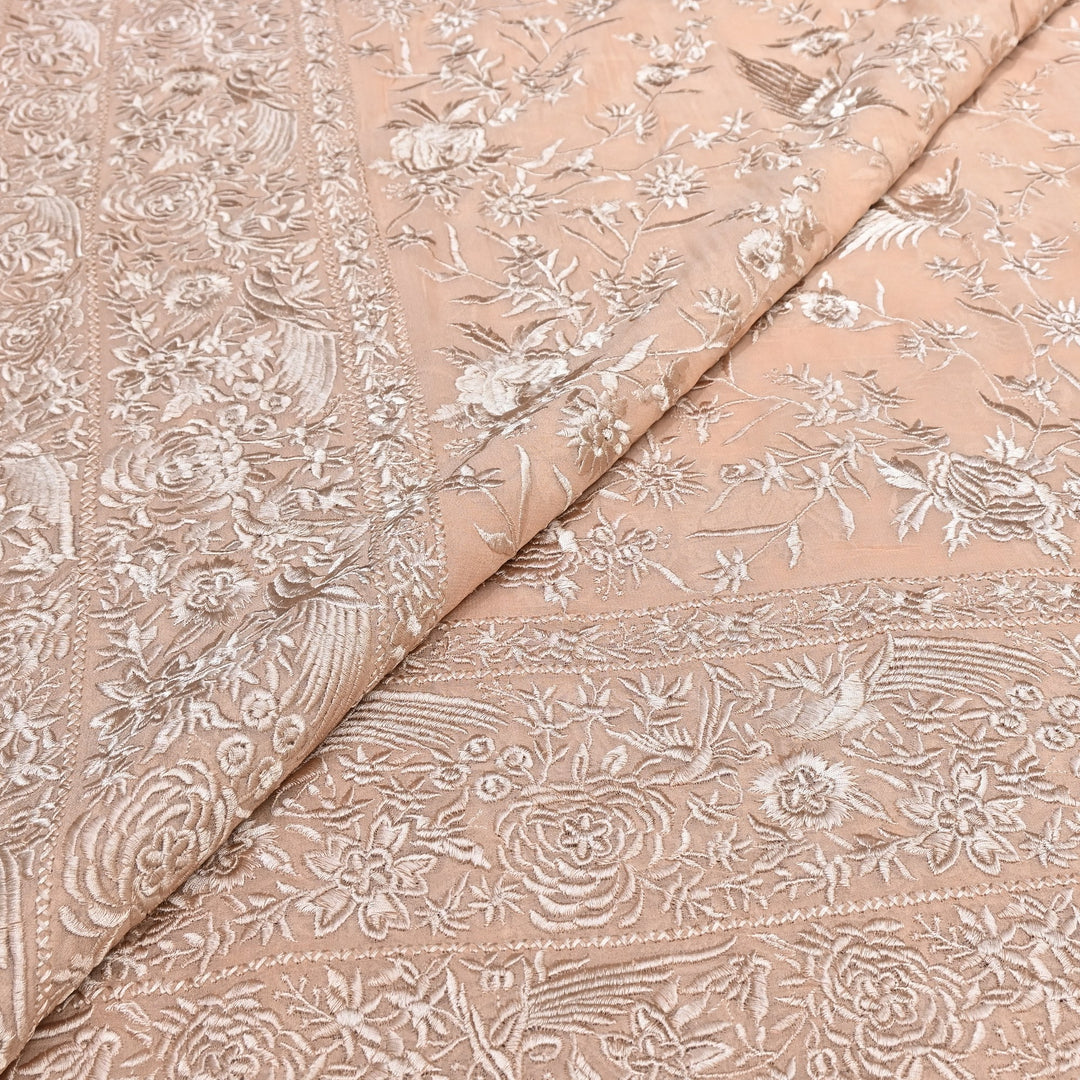 Viscose Georgette Parsi Embroidery Fabric – Elegant Designer Ethnic Fabric 00R114-4