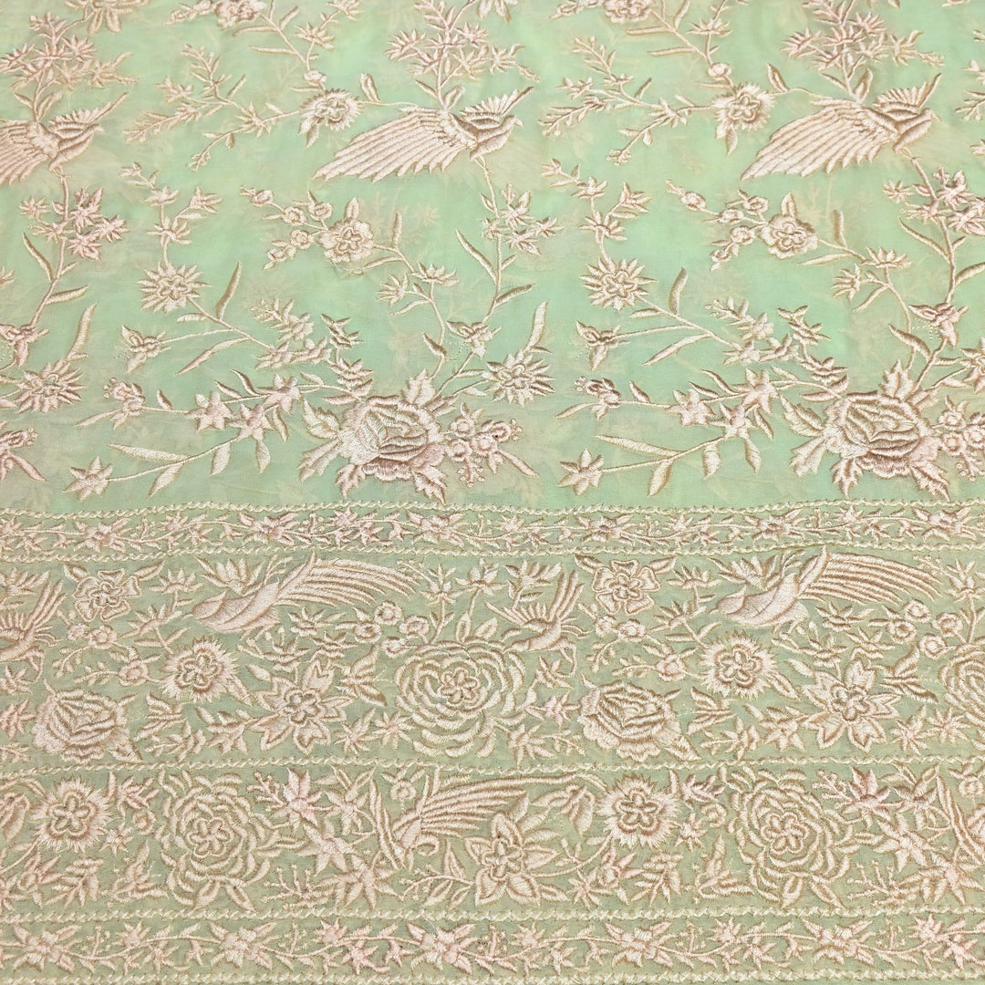 Viscose Georgette Parsi Embroidery Fabric – Elegant Designer Ethnic Fabric 00R114-5