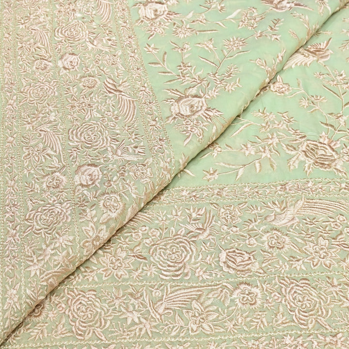 Viscose Georgette Parsi Embroidery Fabric – Elegant Designer Ethnic Fabric 00R114-5