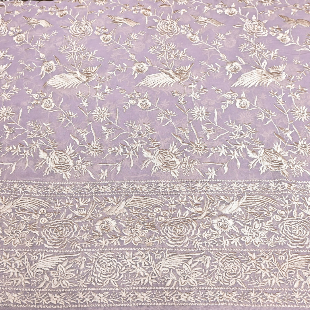 Viscose Georgette Parsi Embroidery Fabric – Elegant Designer Ethnic Fabric 00R114-6