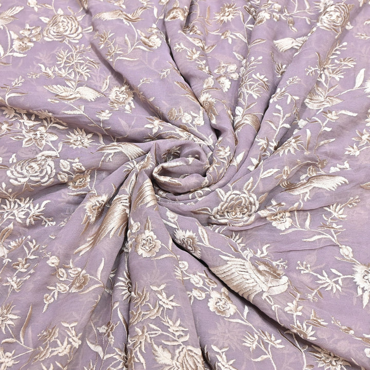 Viscose Georgette Parsi Embroidery Fabric – Elegant Designer Ethnic Fabric 00R114-6