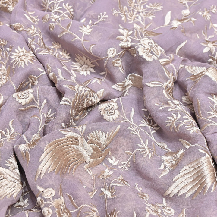 Viscose Georgette Parsi Embroidery Fabric – Elegant Designer Ethnic Fabric 00R114-6