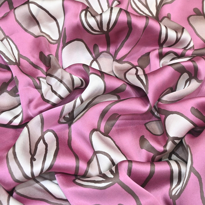 Elegant Modal Satin Digital Print Fabric 5 – Soft Luxury Designer Fabric - 001416-S3