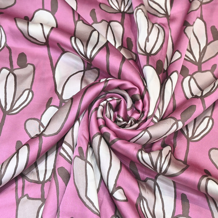 Elegant Modal Satin Digital Print Fabric 5 – Soft Luxury Designer Fabric - 001416-S3