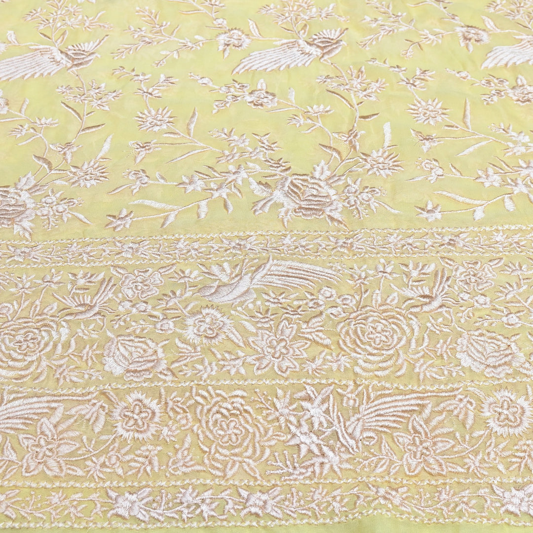 Viscose Georgette Parsi Embroidery Fabric – Elegant Designer Ethnic Fabric 00R114-7