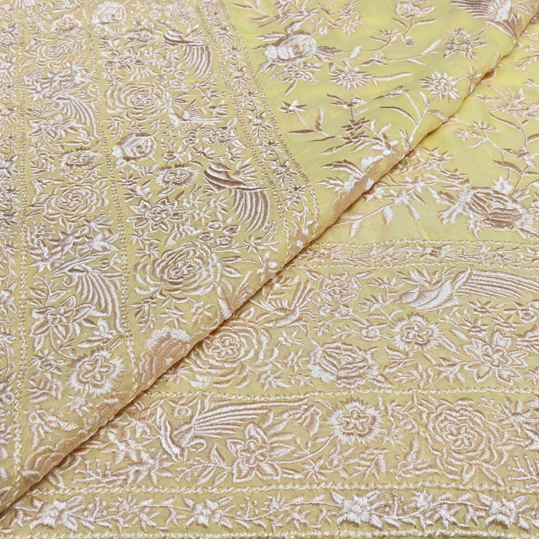 Viscose Georgette Parsi Embroidery Fabric – Elegant Designer Ethnic Fabric 00R114-7