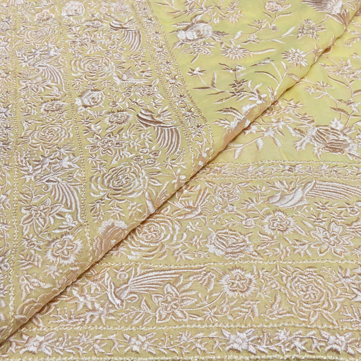 Viscose Georgette Parsi Embroidery Fabric – Elegant Designer Ethnic Fabric 00R114-7